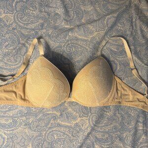 La Perla Camelia Push-up Bra, Baby Pink with Cream Lace, size 34D